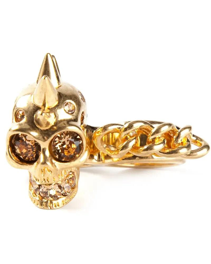 Alexander McQueen Ring mit Totenkopf - Metallic Metallic