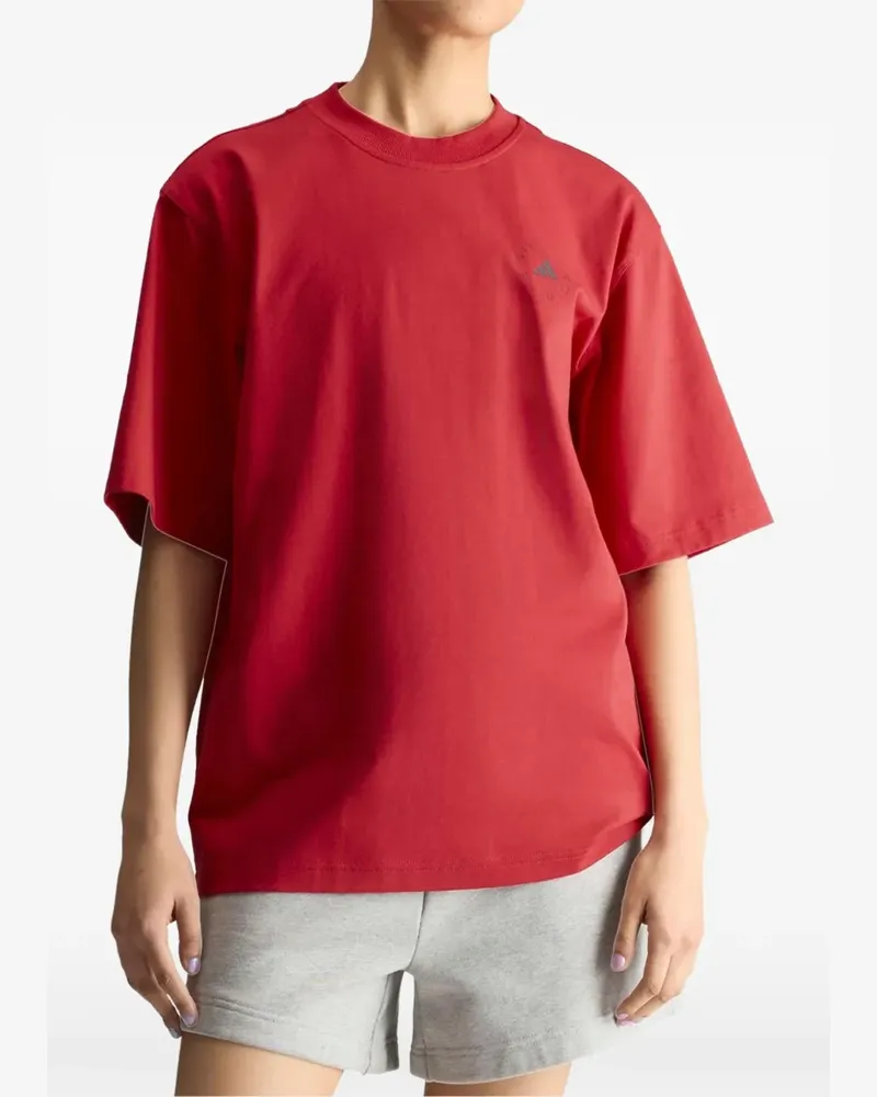adidas T-Shirt mit Logo-Print - Rot Rot