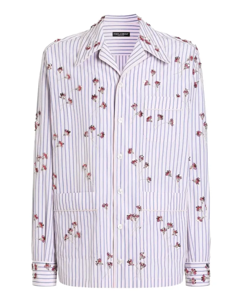 Dolce & Gabbana Hemd mit Stickerei - Blau Blau