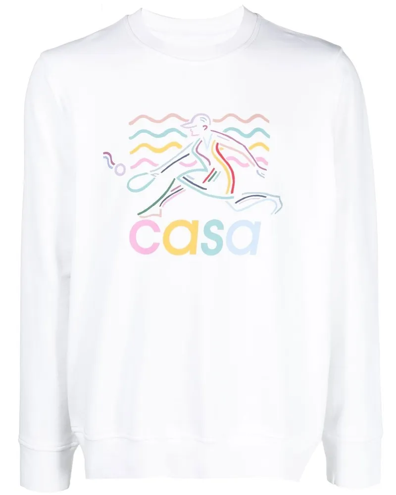 Casablanca Paris Sweatshirt aus Bio-Baumwolle Weiß