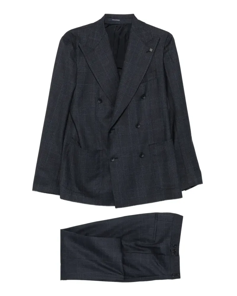 Tagliatore Doppelreihiger Anzug mit Karomuster - Blau Blau
