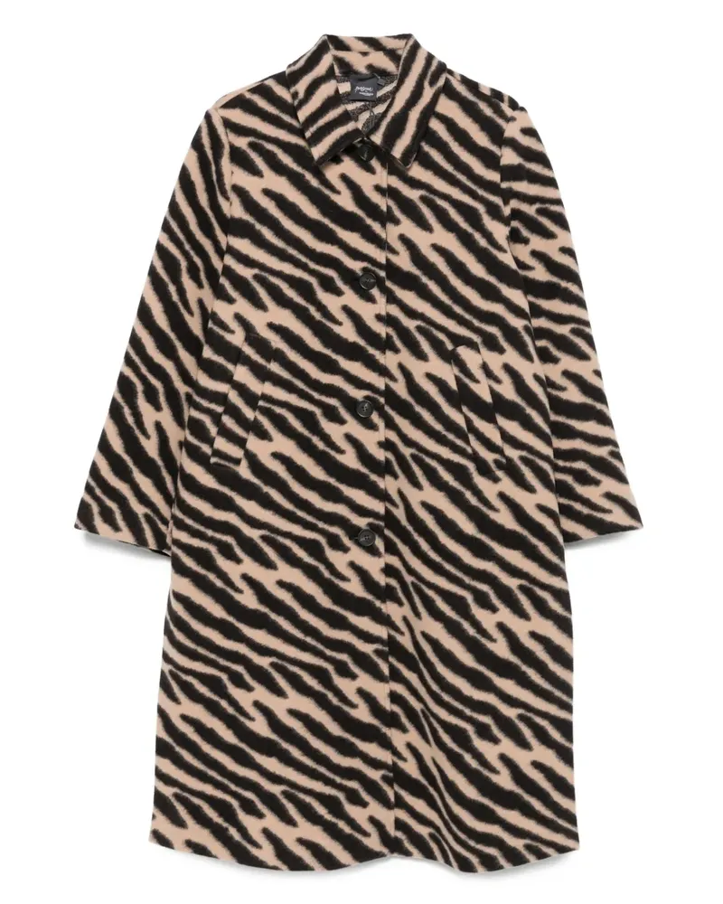 Marina Rinaldi Mantel mit Zebra-Print - Braun Braun
