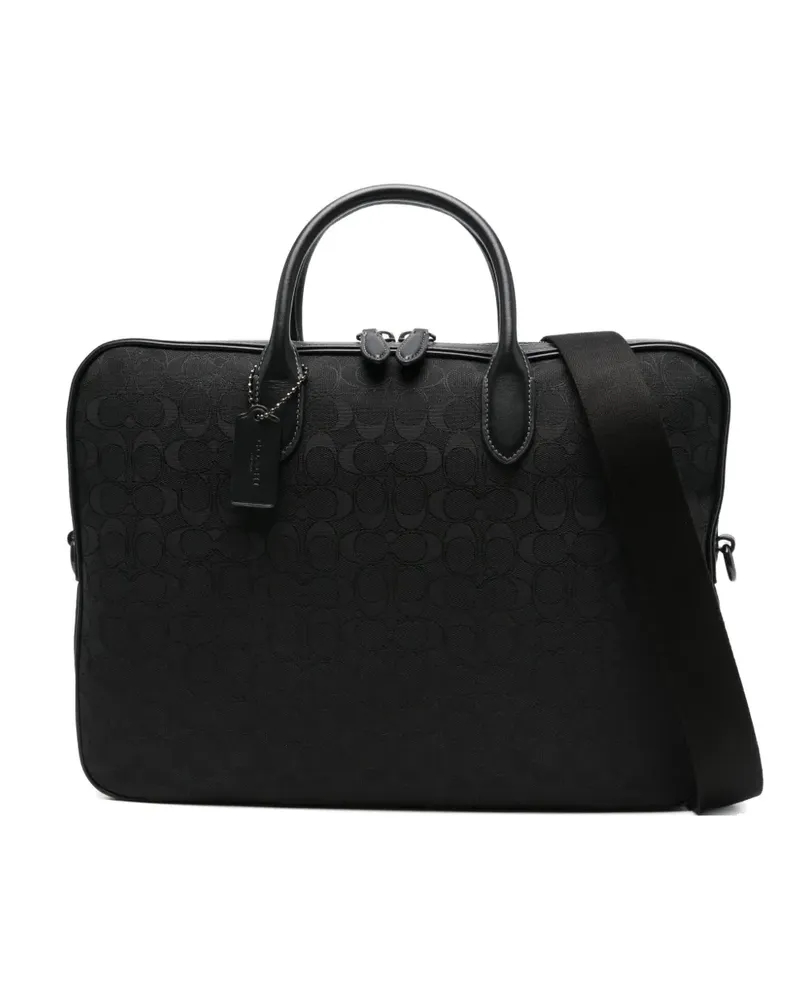 Coach Theo Laptoptasche mit Monogramm - Schwarz Schwarz