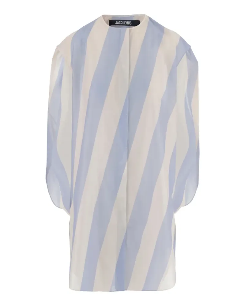 Jacquemus Berlingot striped curved-hem shirt - Blau Blau