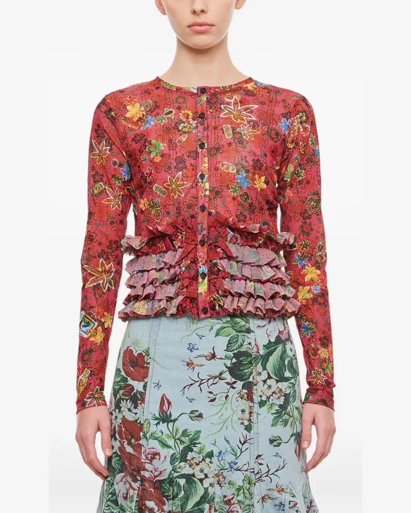 Molly Goddard ruffled cardigan - Rot Rot