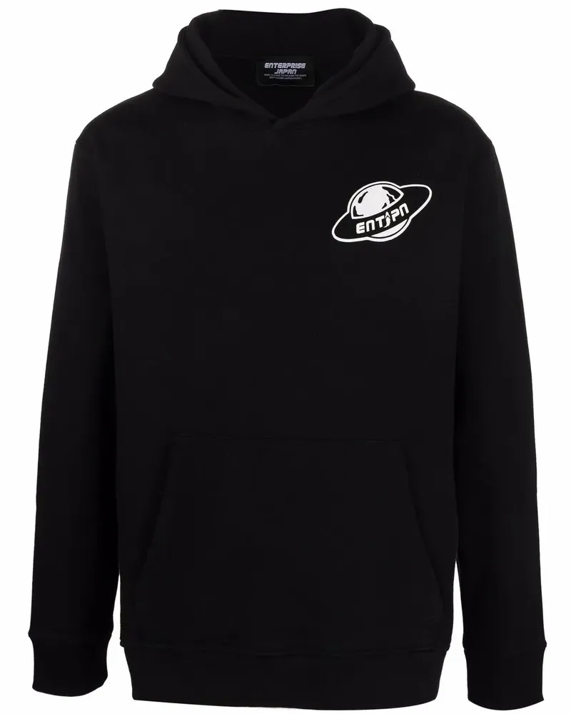 ENTERPRISE JAPAN Hoodie mit Logo-Print - Schwarz Schwarz