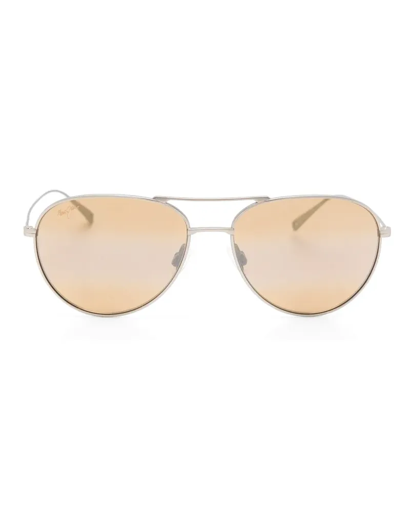 Maui Jim Walaka Pilotenbrille - Silber Silber