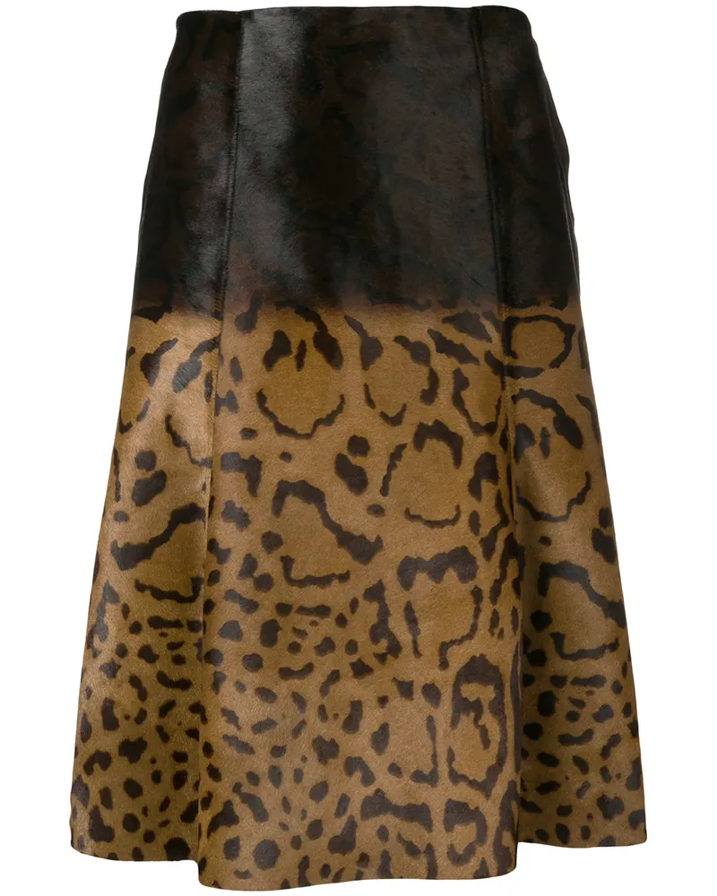Ferragamo Midirock mit Animal-Print - Braun Braun