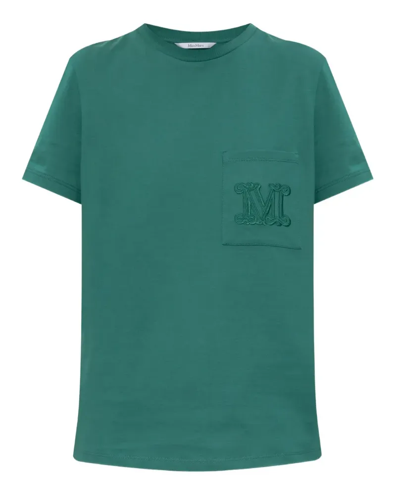 Max Mara T-Shirt mit Logo-Stickerei - Grün Grün