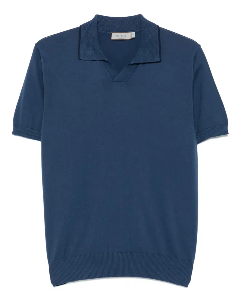Canali T-Shirt aus Jersey - Blau Blau