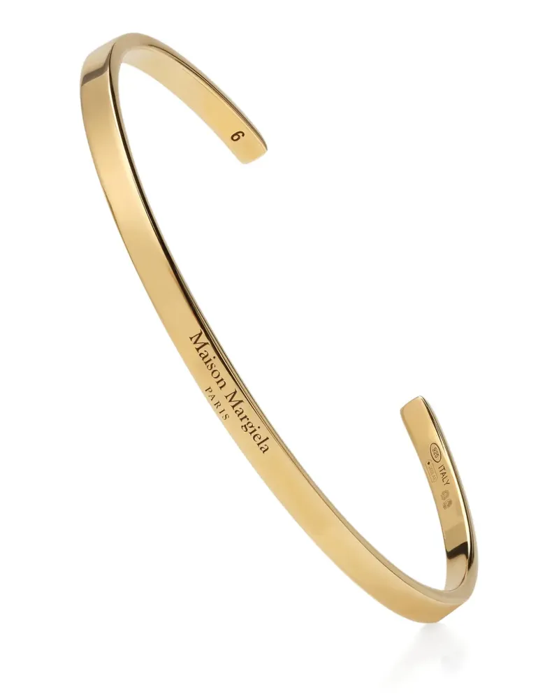 Maison Margiela logo cuff bracelet - Gold Gold