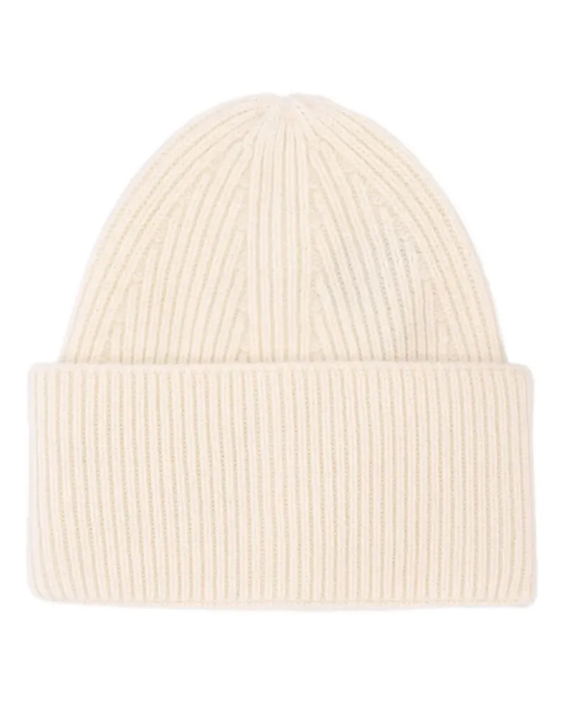 Laneus Gerippte Beanie - Weiß Weiß