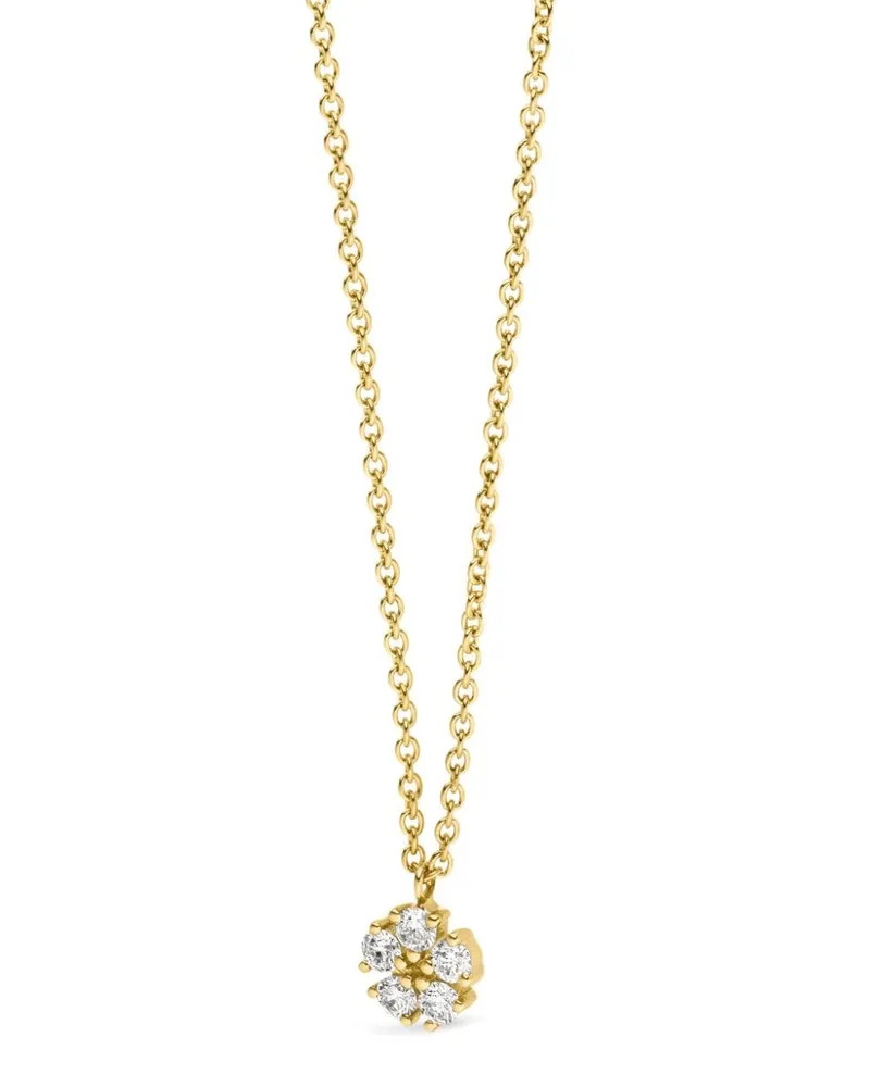 VEYNOU 14kt Lily Gelbgoldhalskette mit Diamant Gold