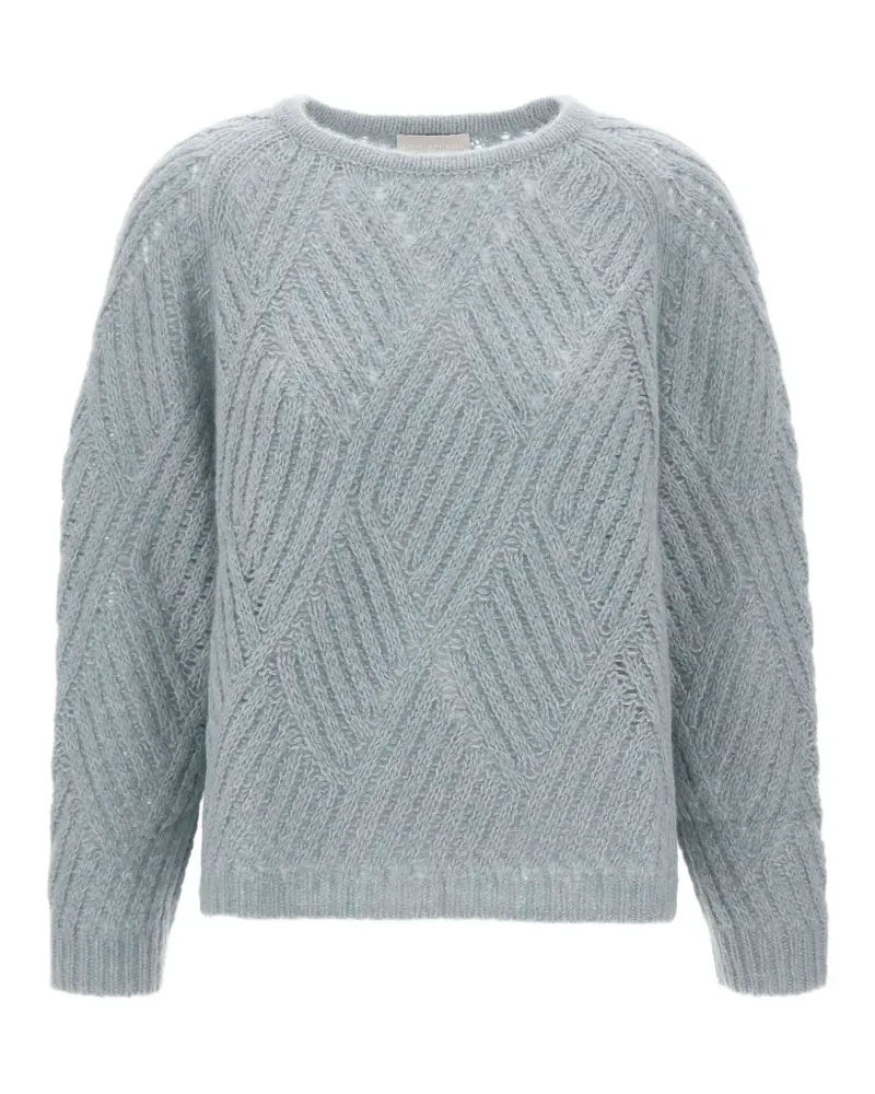 hemisphere cable-knit diamond-pattern sweater - Blau Blau