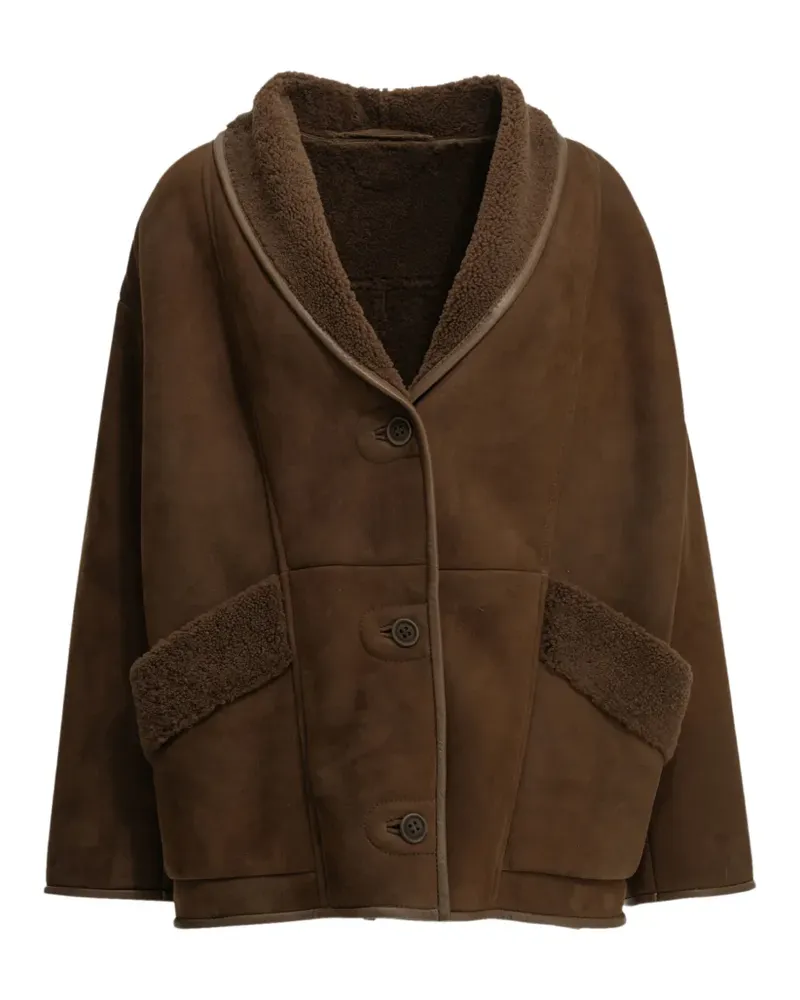 Salvatore Santoro Lederjacke mit Knopfverschluss - Braun Braun
