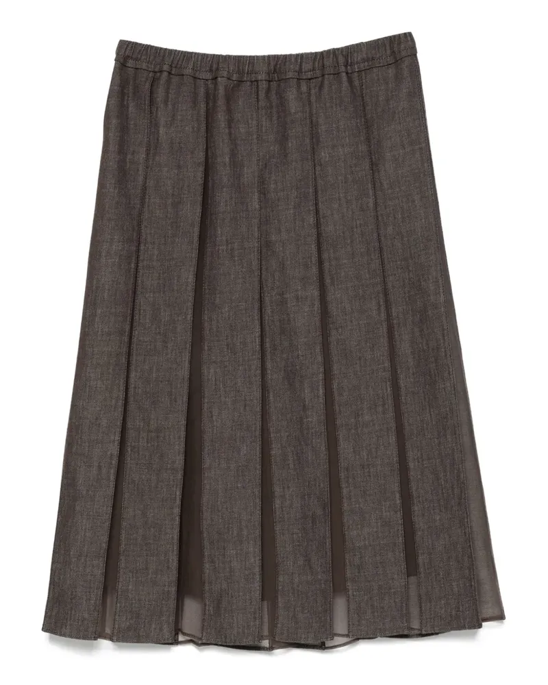 Brunello Cucinelli Rock mit Falteneinsatz - Braun Braun