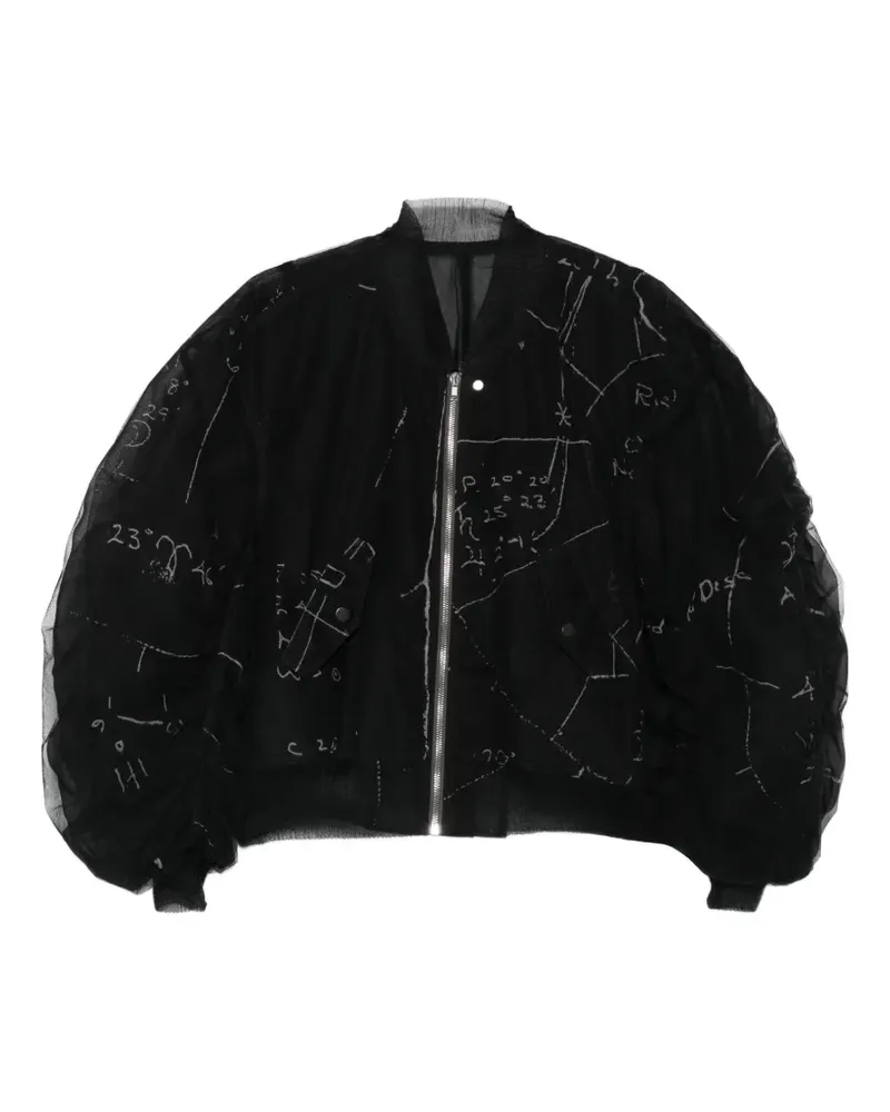 Rick Owens graphic-print bomber jacket - Schwarz Schwarz