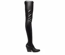 Cowboy Overknee-Stiefel - Schwarz
