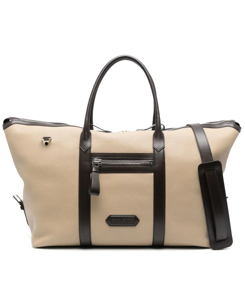 Tom Ford Reisetasche aus Leder - Nude Nude