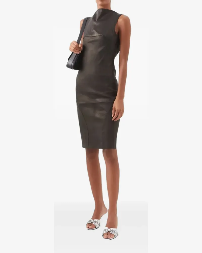 Rick Owens Rückenfreies Midikleid - Schwarz Schwarz