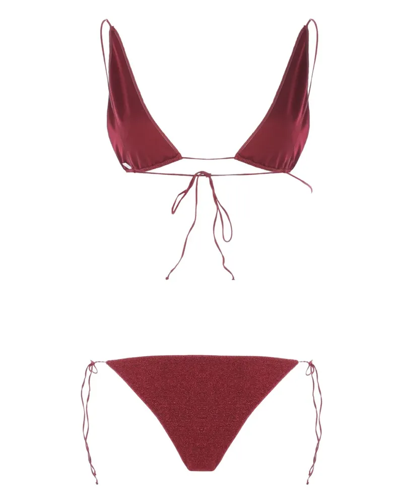 Oséree Triangel-Bikini aus Lurex - Rot Rot
