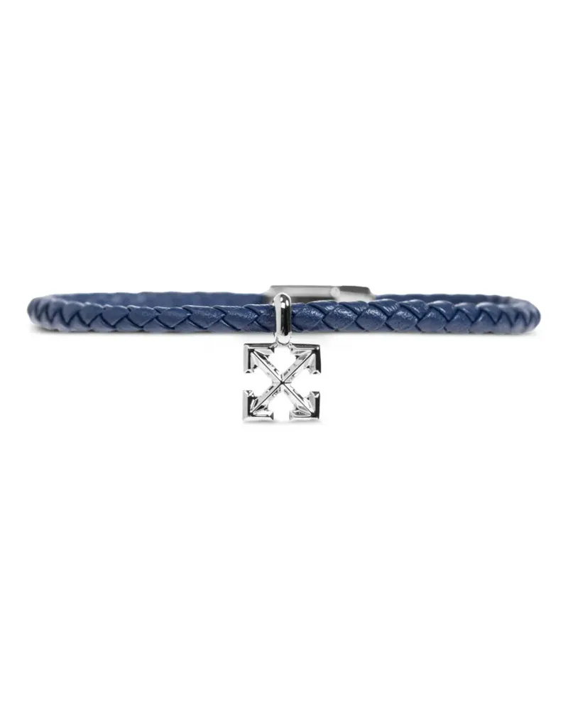 OFF-WHITE Geflochtenes Lederarmband mit Arrows-Anhänger - Blau Blau