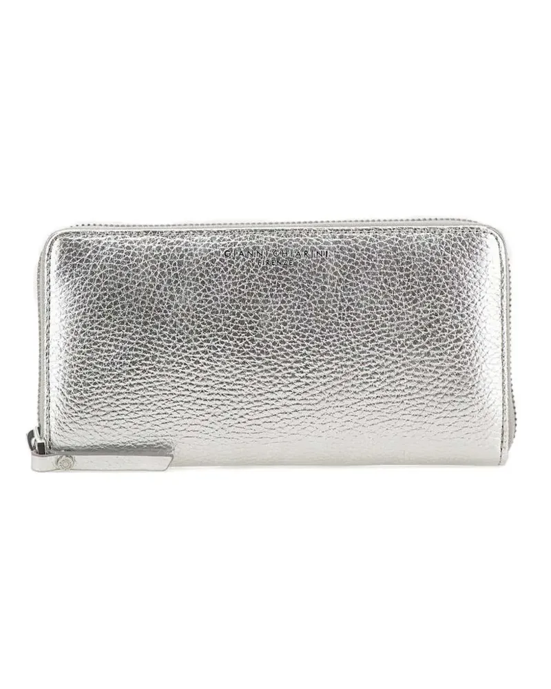 Gianni Chiarini pebbled laminated zip wallet - Silber Silber