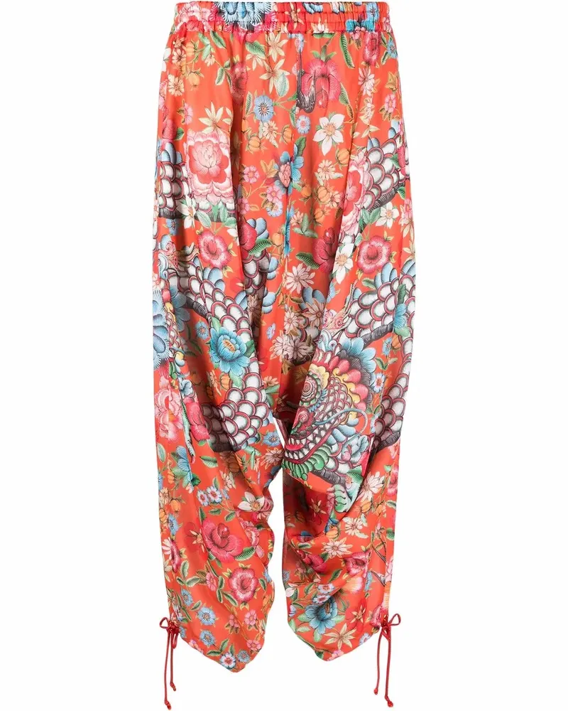 Junya Watanabe Cropped-Hose mit Print - Orange Orange