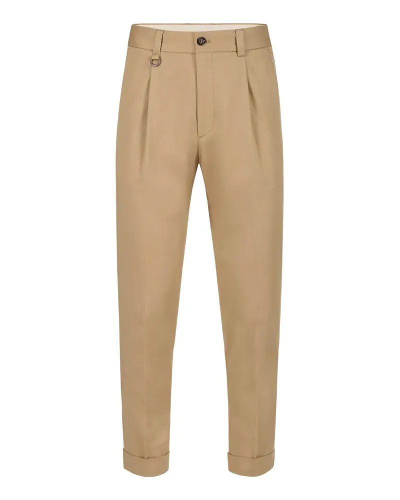 Paolo Pecora Milano pleated turn-up trousers - Nude Nude