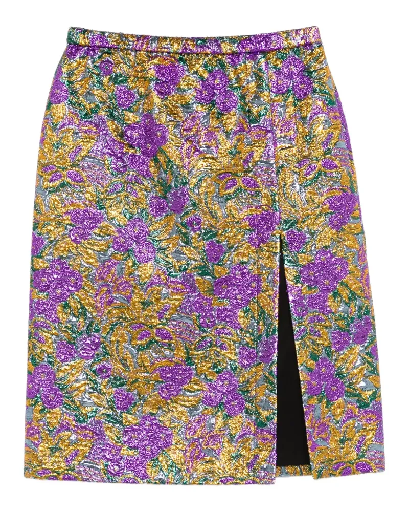 N° 21 Bleistiftrock mit Blumenprint - Violett Violett