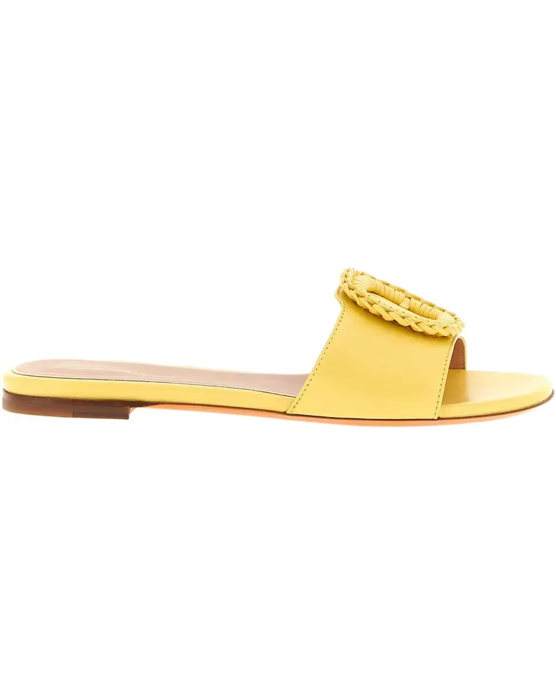 Santoni Corolle weaving-detail sandals - Gelb Gelb