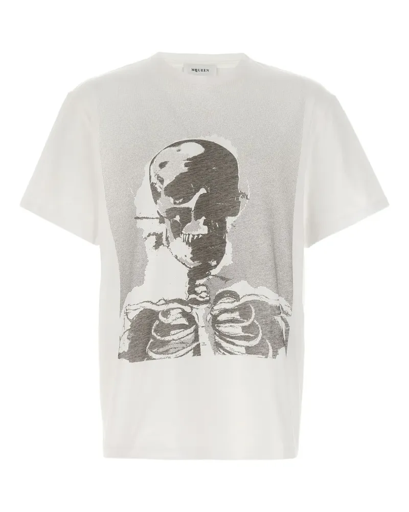 Alexander McQueen T-Shirt mit Skelett-Print - Weiß Weiß