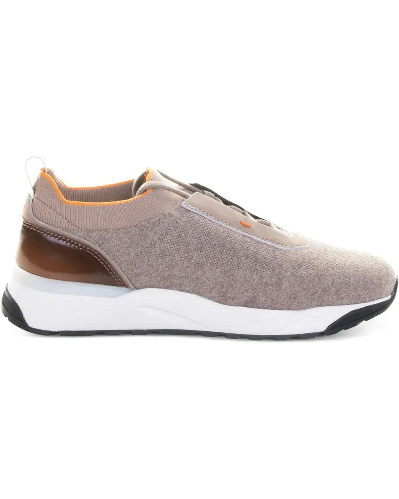 Santoni Sneakers mit Strickeinsätzen - Braun Braun