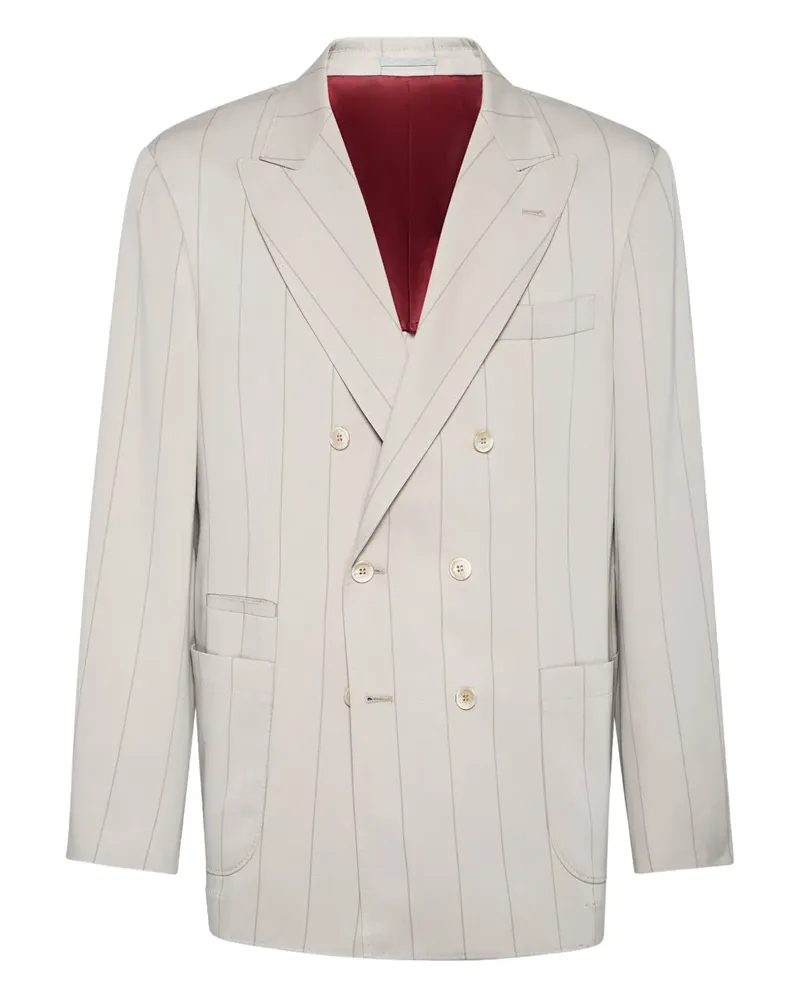 Brunello Cucinelli Blazer aus Seidentwill - Nude Nude