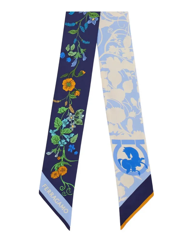 Ferragamo Bandeau-Top mit Pegasus-Print - Blau Blau