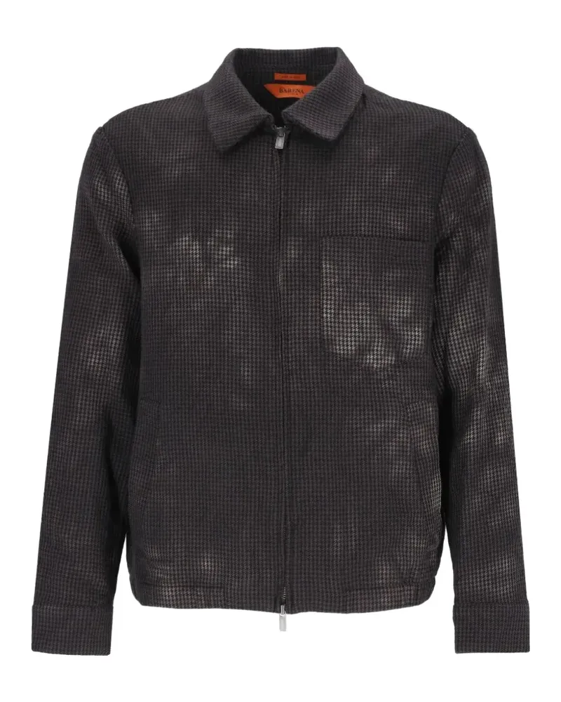 BARENA Bomberjacke mit Hahnentrittmuster - Grau Grau