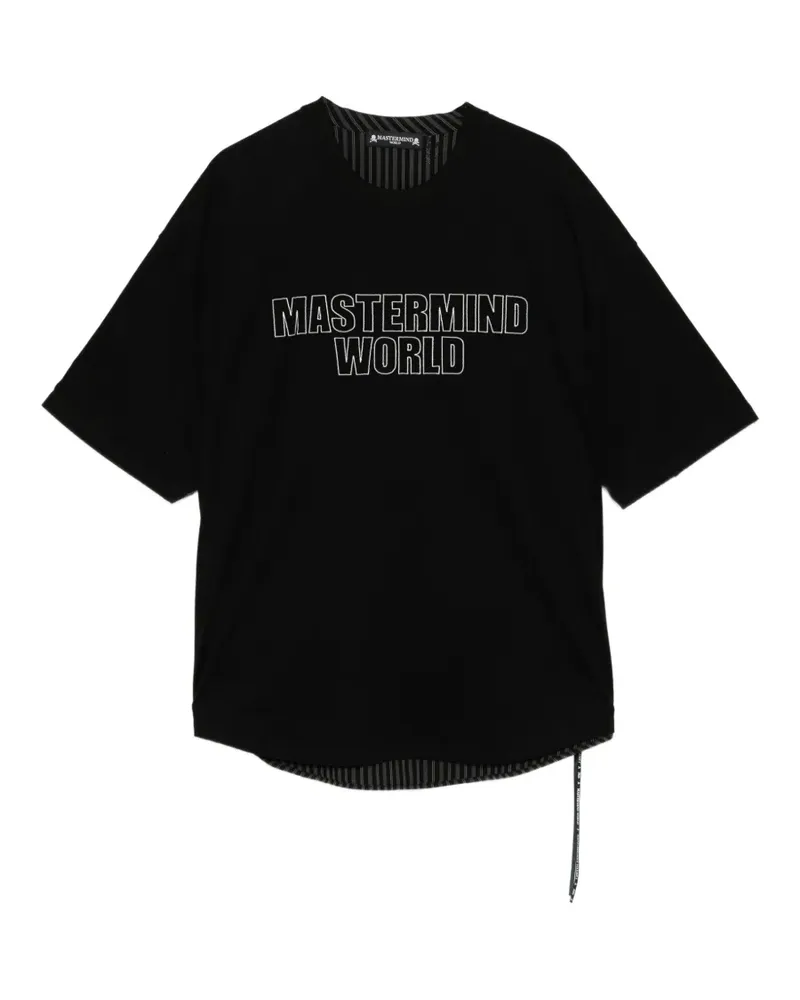 Mastermind World Gestreiftes T-Shirt - Schwarz Schwarz