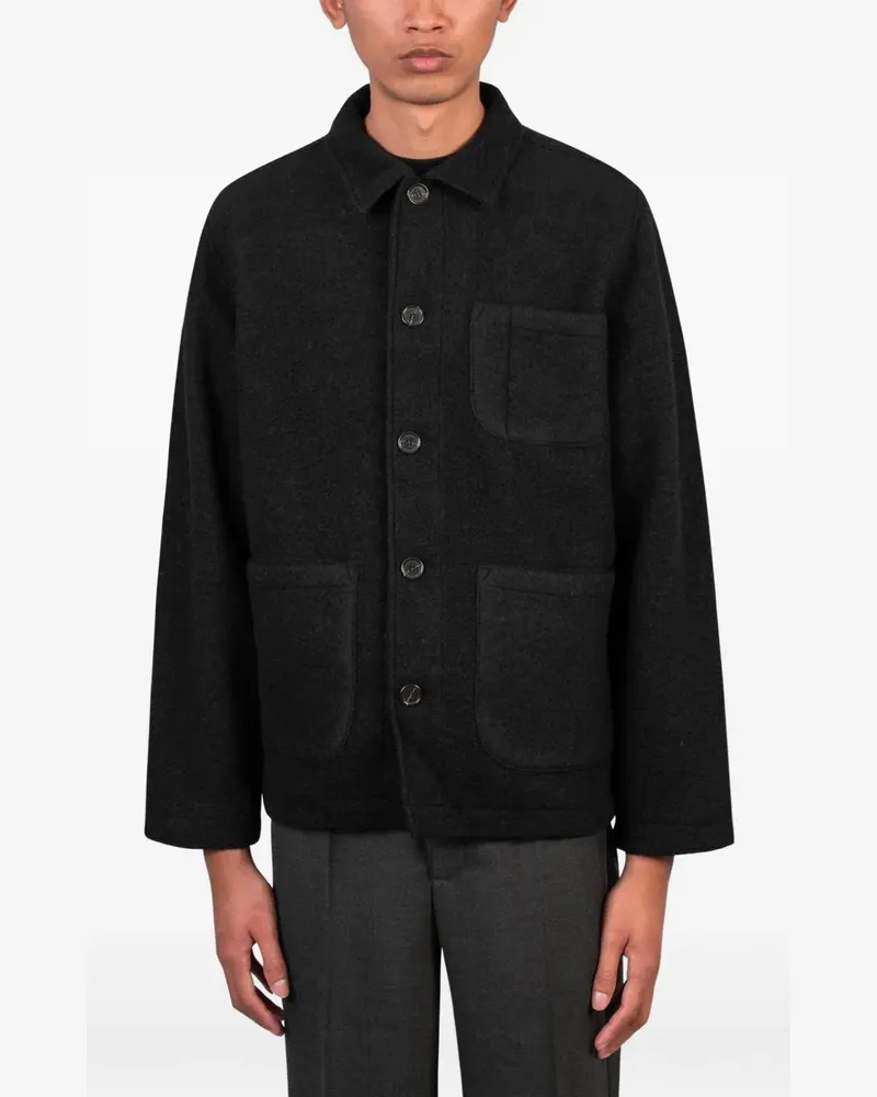 Universal Works Field button-up jacket - Schwarz Schwarz