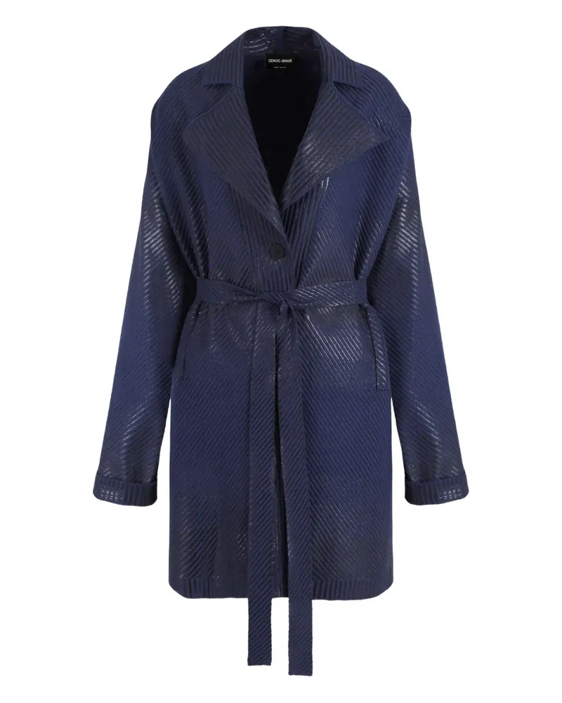 Giorgio Armani Mantel mit Gürtel - Blau Blau