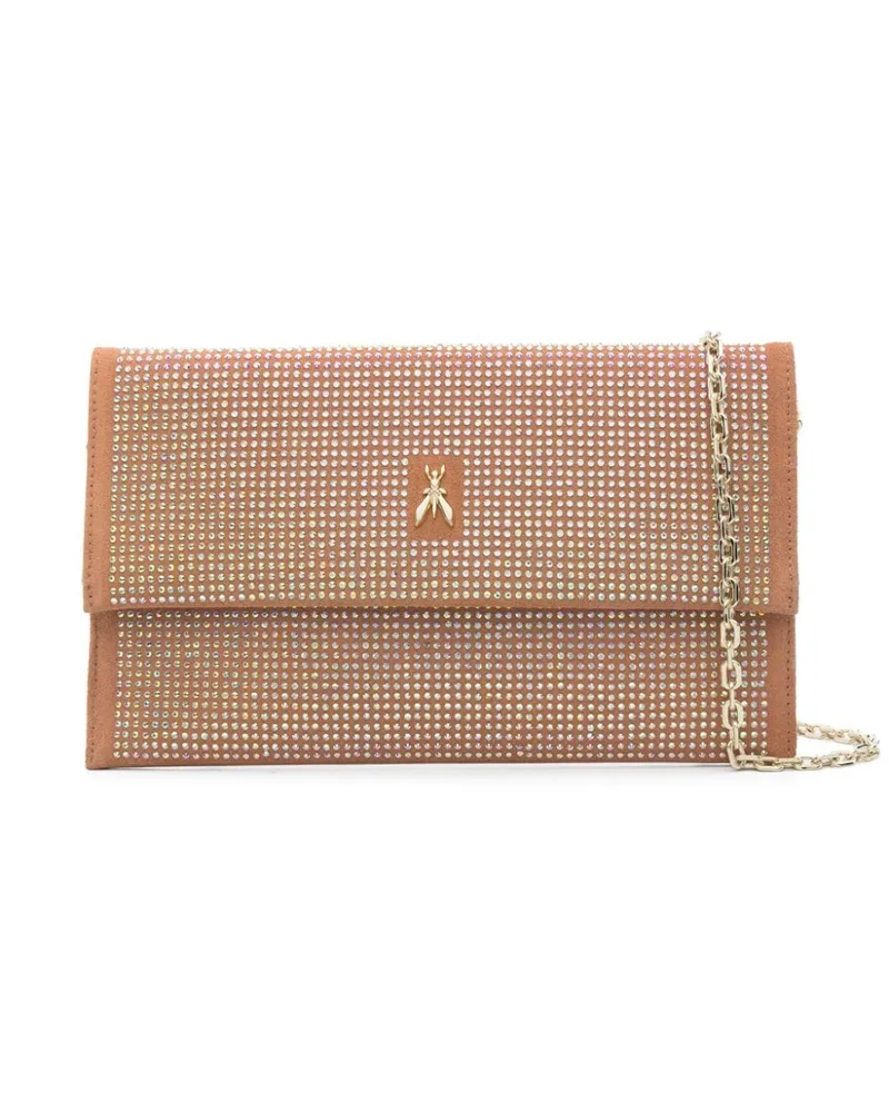 Patrizia Pepe Clutch mit Strass Braun