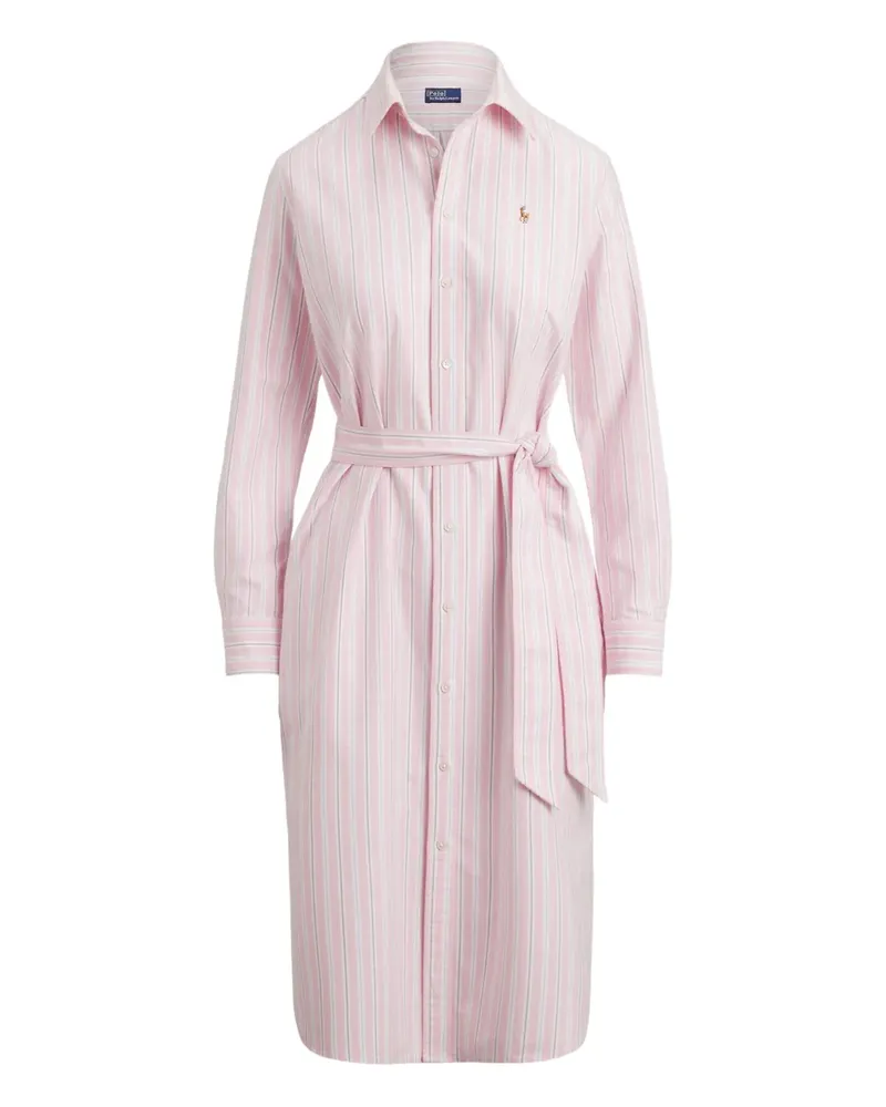 Ralph Lauren Gestreiftes Kleid mit Gürtel - Rosa Rosa