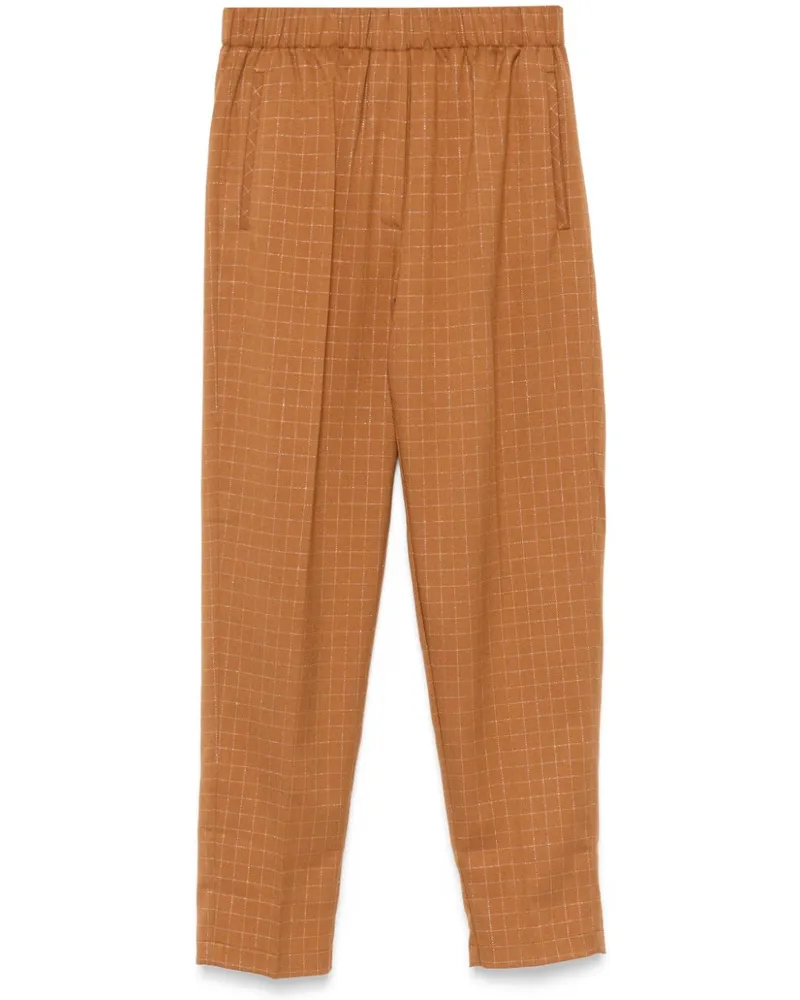 forte_forte Hose mit Gittermuster - Braun Braun