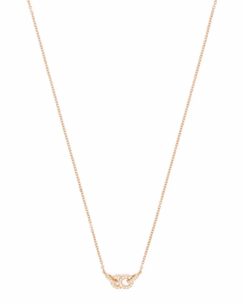 COURBET CELESET Halskette aus 18kt recyceltem Rotgold mit kleinem synthetischem Diamantanhänger - Rosa Rosa