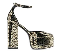Sandalen mit Leoparden-Print 130mm - Braun