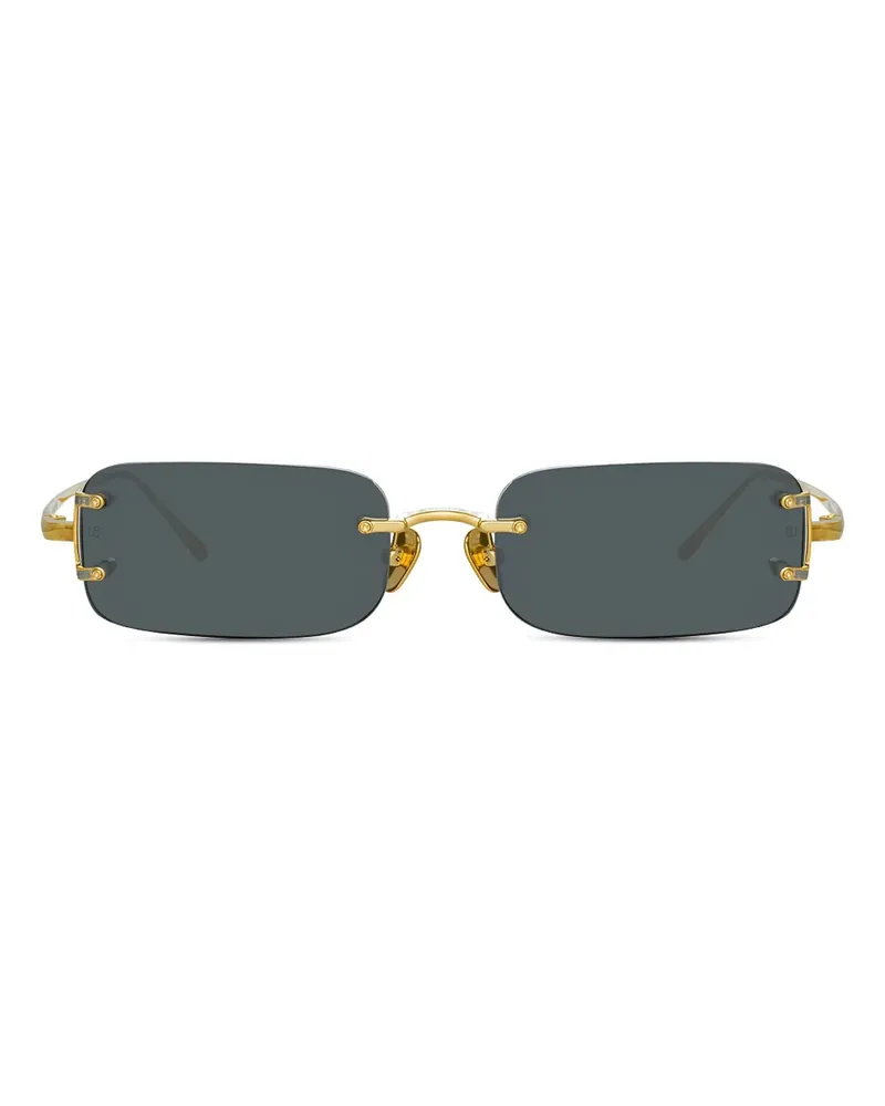 Linda Farrow Randlose Taylor Sonnenbrille mit eckigem Gestell - Schwarz Schwarz