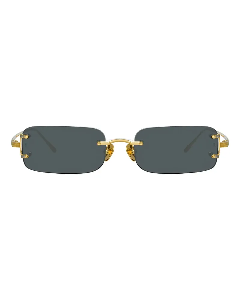 Linda Farrow Randlose Taylor Sonnenbrille mit eckigem Gestell - Schwarz Schwarz