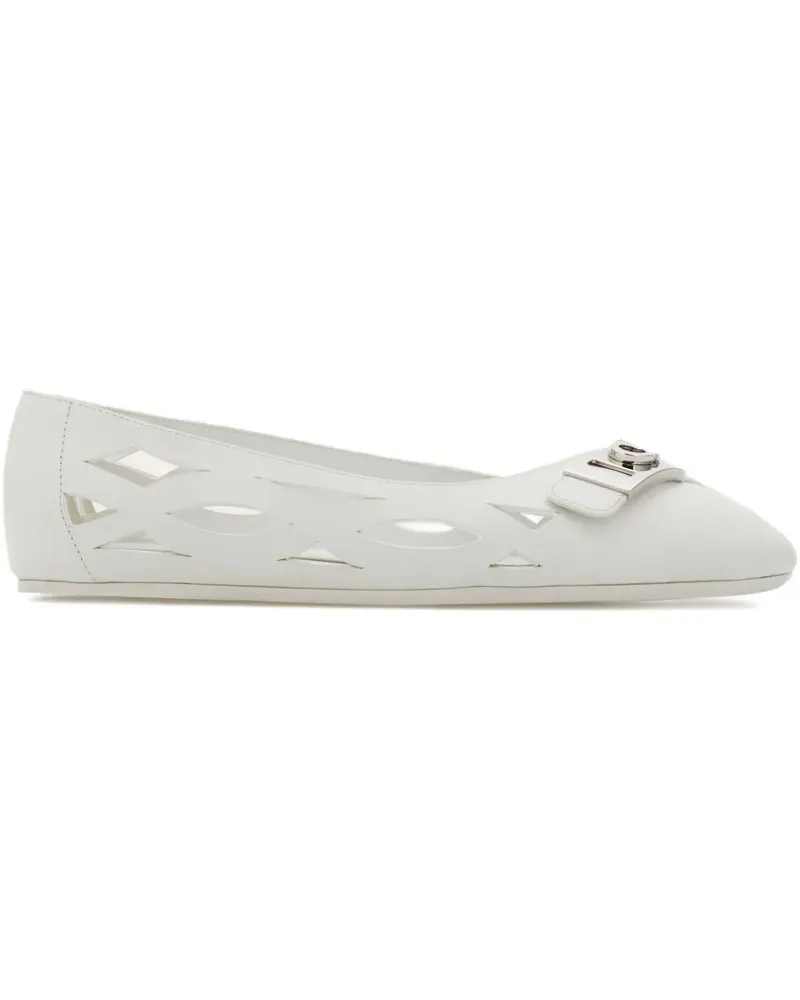 Ferragamo Ballerinas aus Leder - Weiß Weiß