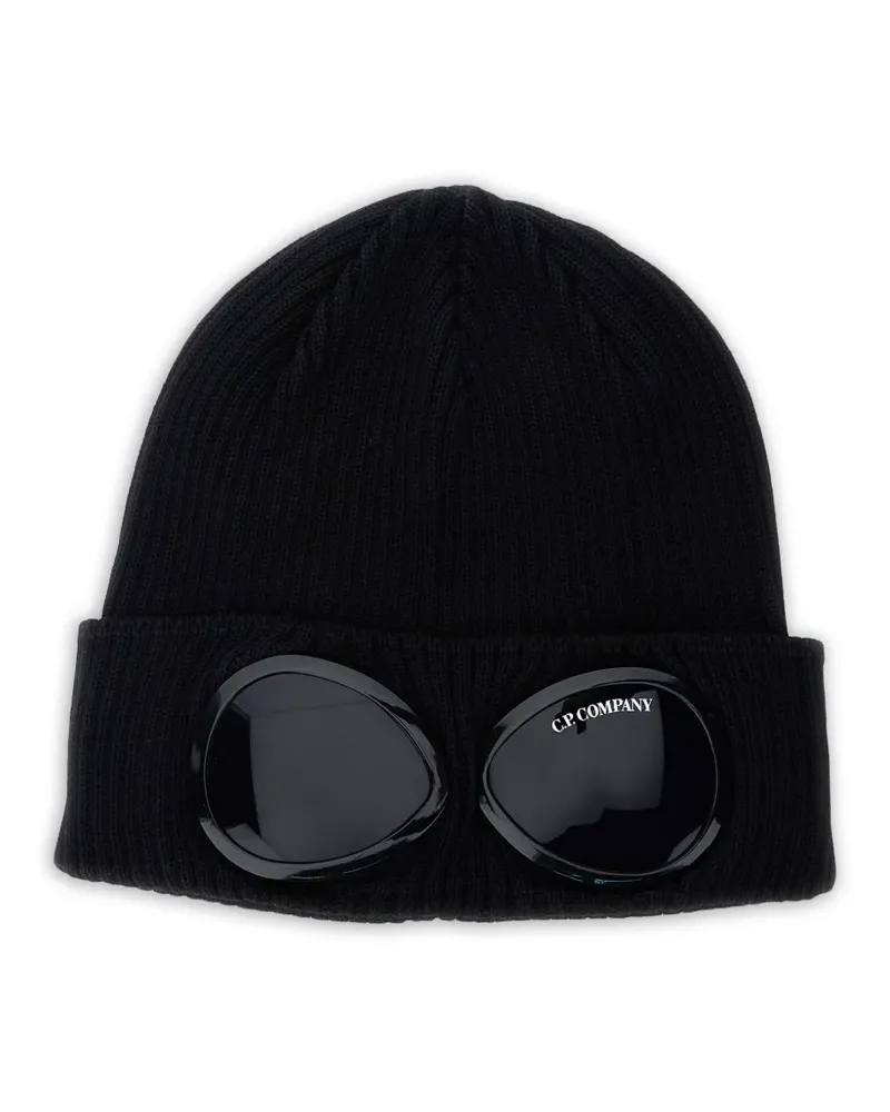 C.P. Company goggle-detail beanie hat - Schwarz Schwarz