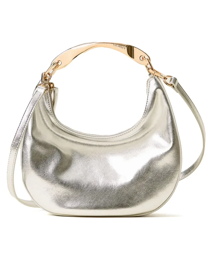 Twin-Set Tote Bag mit Reißverschluss - Silber Silber