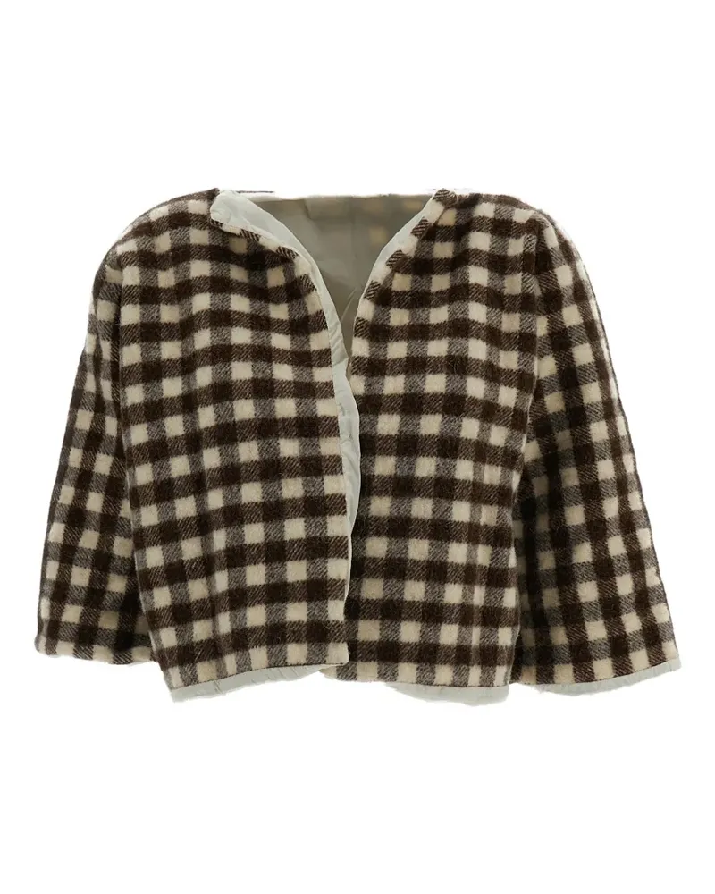Daniela Gregis T Jacke aus Wolle mit Vichy-Karo - Braun Braun